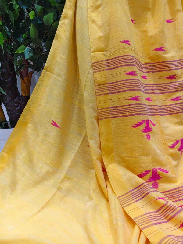 Pure Cotton Suti Saree – Yellow