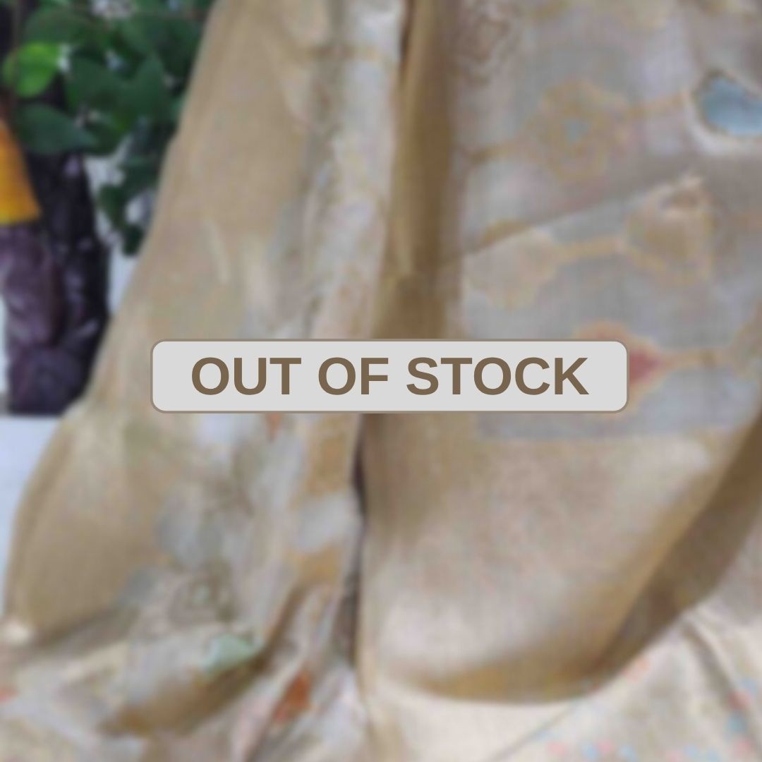 Jamdani  Assam Silk - Ivory with Banarasi design