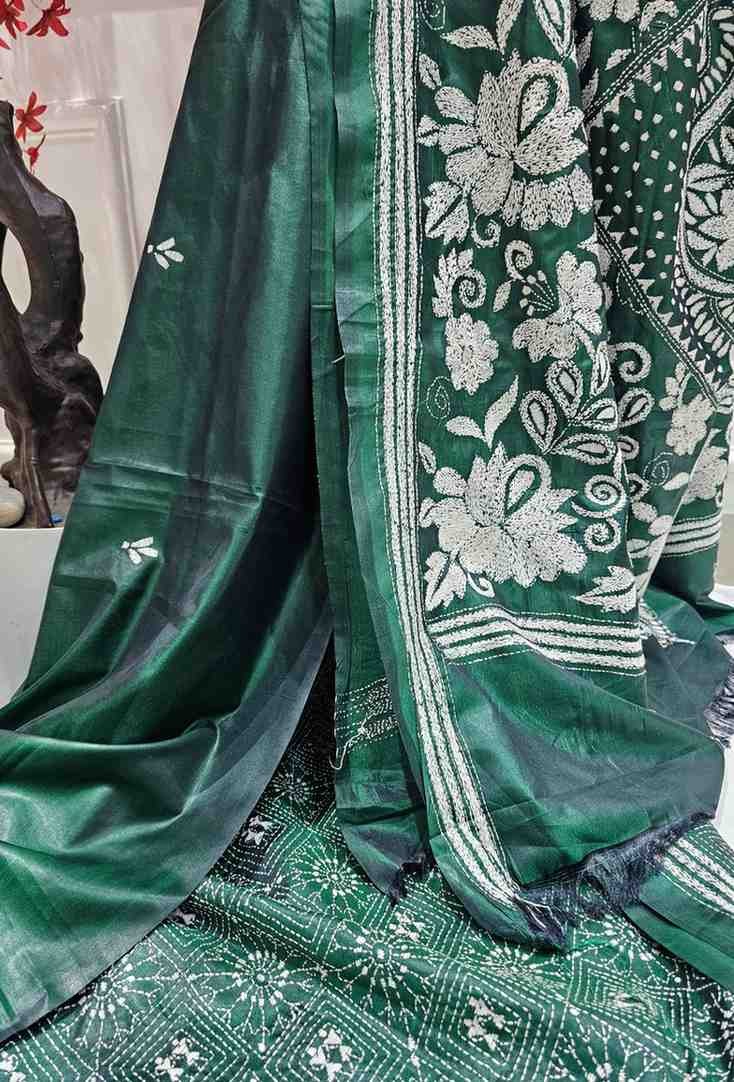 Bangalore Silk Kantha Saree - Sacramento