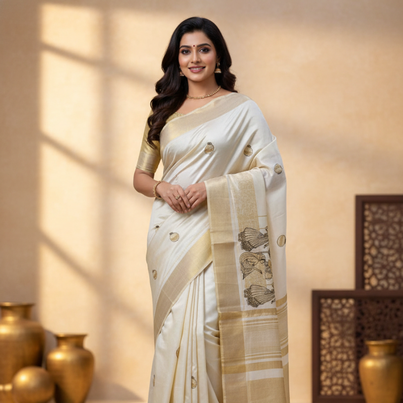 Mataka Motifs Assam Saree