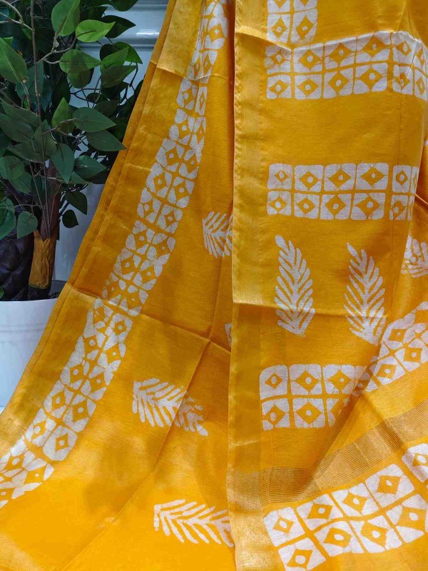 Mulberry Silk Handloom Saree -Yellow
