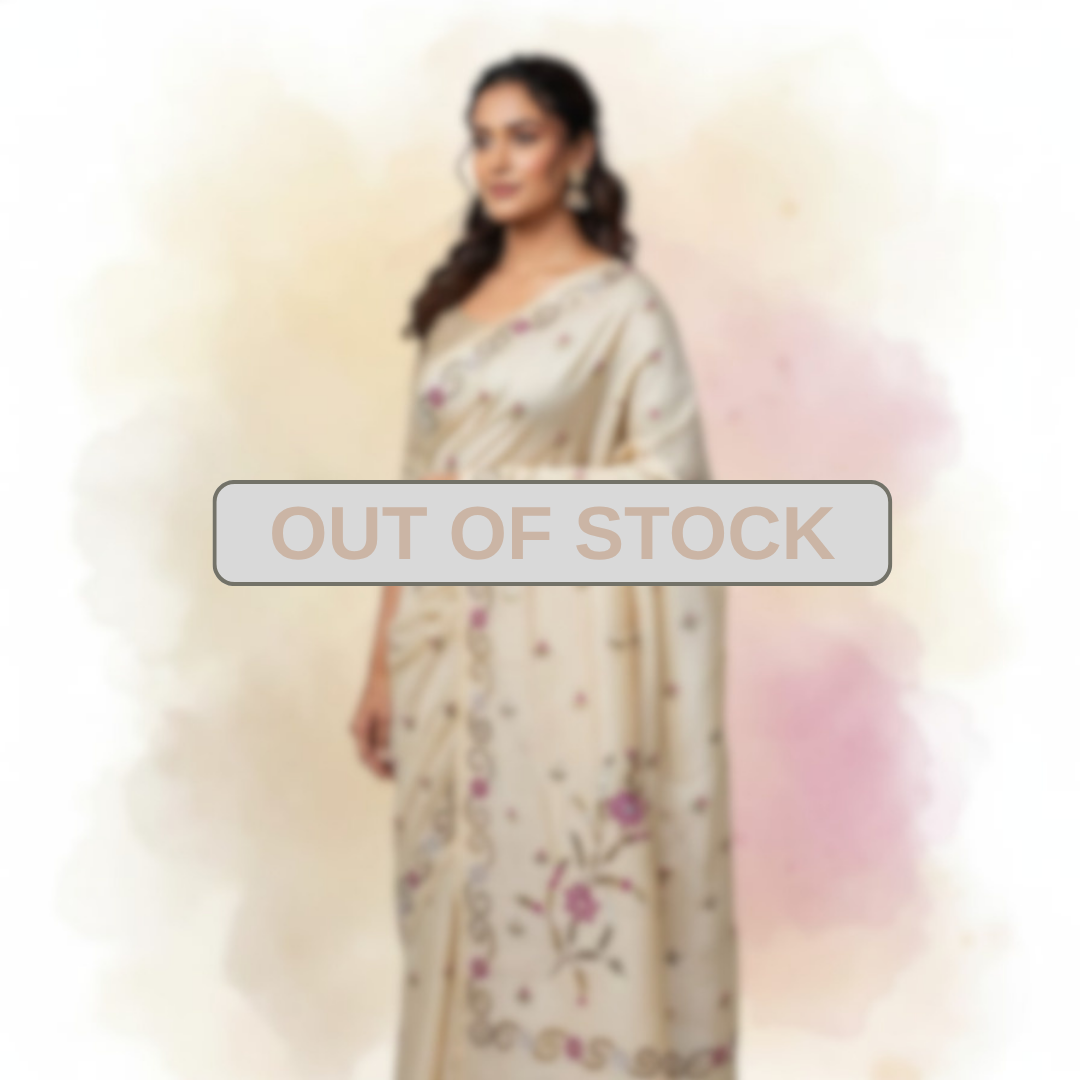 Hand stiched Nakshi Kantha Saree - Deep Pink