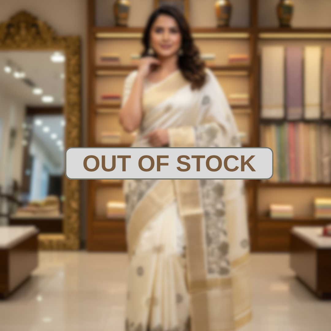 Deer Motif Semi Tussar Saree