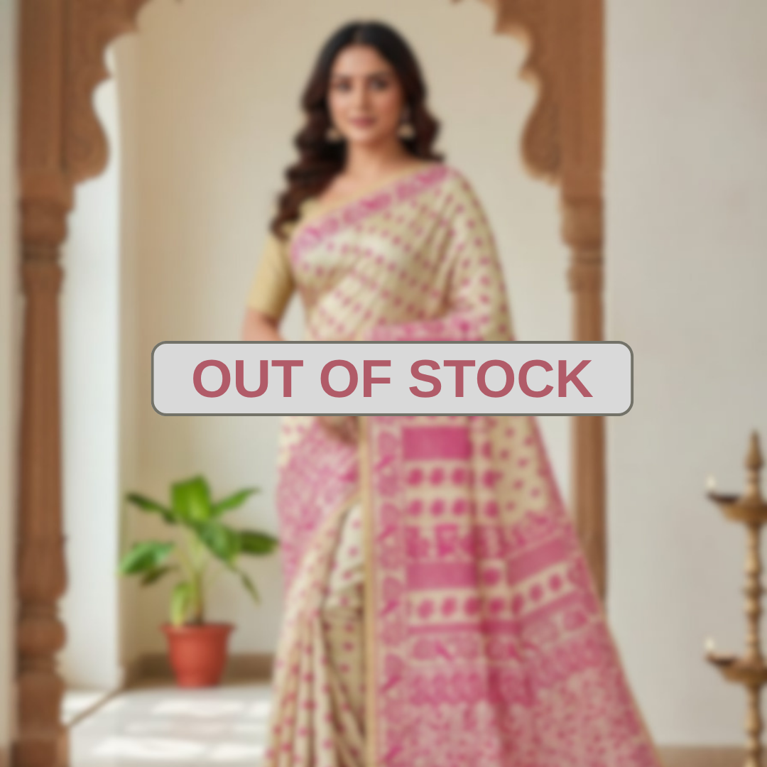 Hand Stitched Kadhwa Kantha Saree - Deep pink