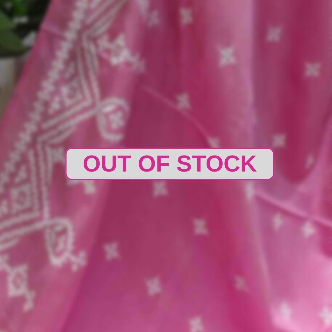 Pastel Pink Threads Bangalore Silk Kantha Saree