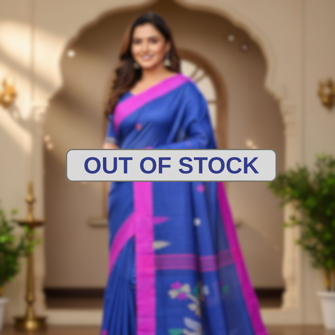 Pure Cotton Suti Saree – Indigo