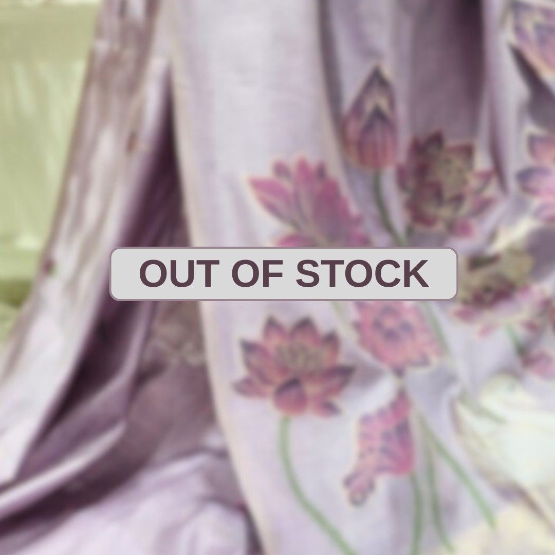 Lavender hansika Muga Jamdani Saree