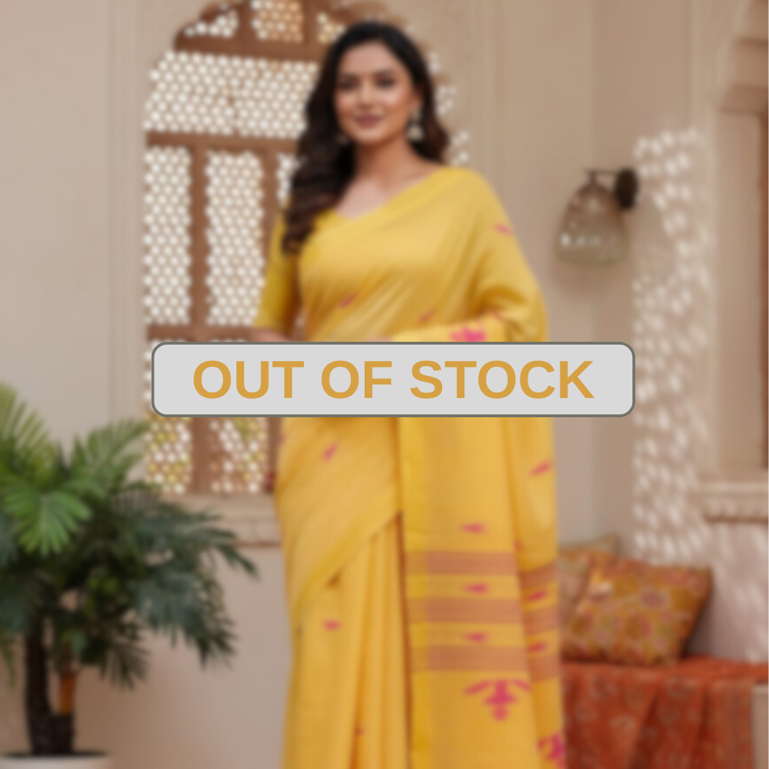 Pure Cotton Suti Saree – Yellow