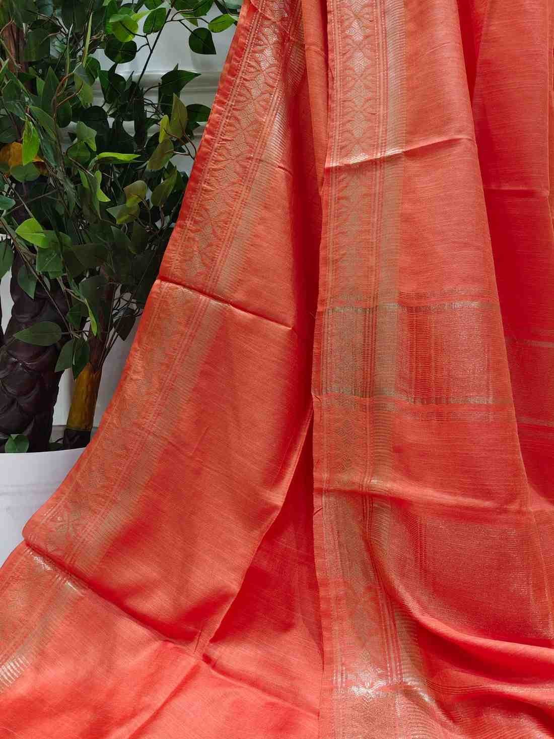 Mulberry Silk Handloom Saree- Orange