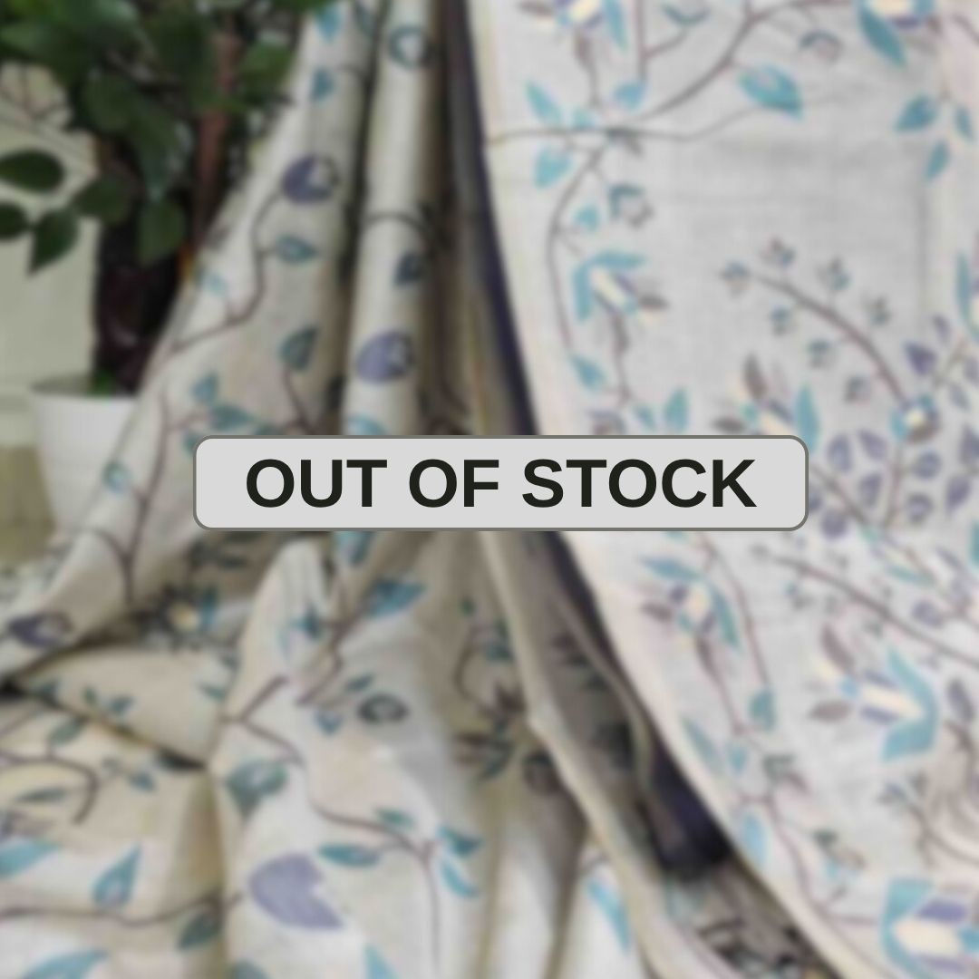 Floral Art Jamdani Saree - Green Blossom