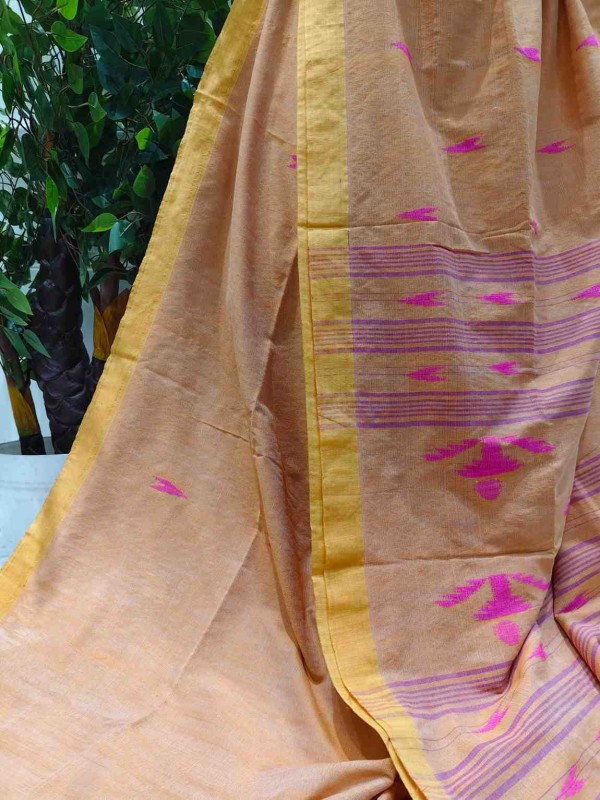 Pure Cotton Suti Saree – Coral