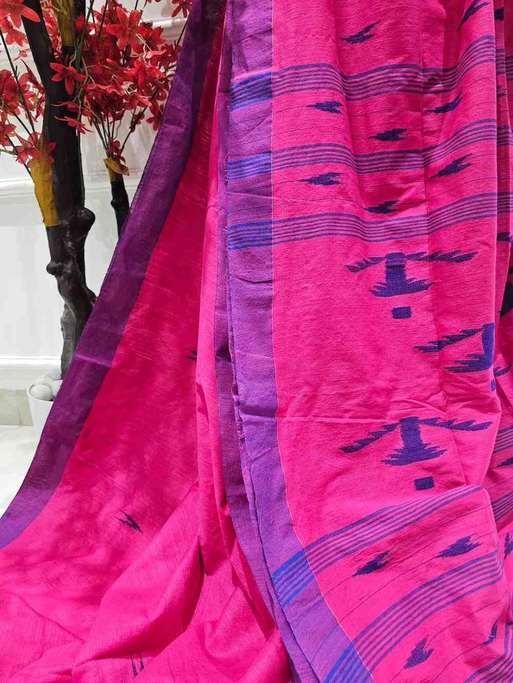 Pure Cotton suti saree - Pink