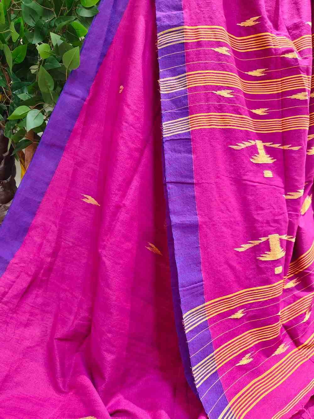 Pure Cotton Suti Saree – Deep Pink