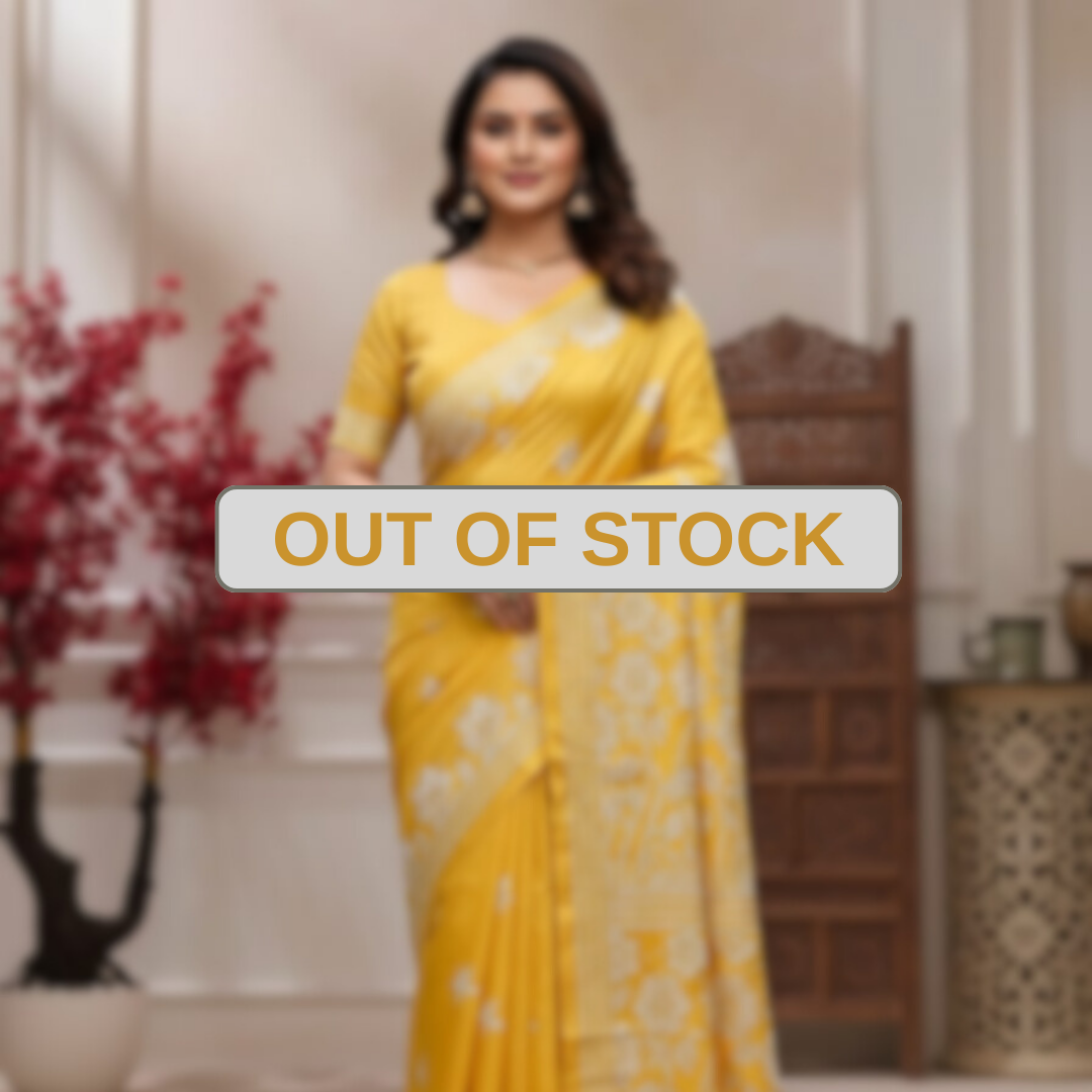 Golden Daisy Bangalore Silk Kantha Saree