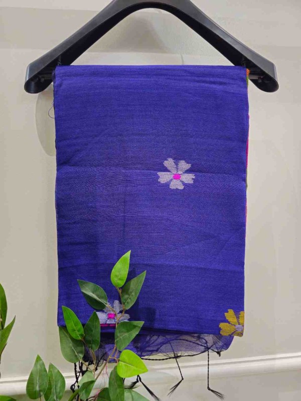 Pure Cotton suti saree - Royal Blue