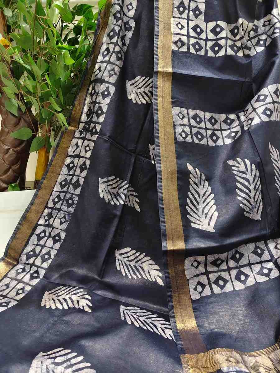 Mulberry Silk Handloom Saree- Black