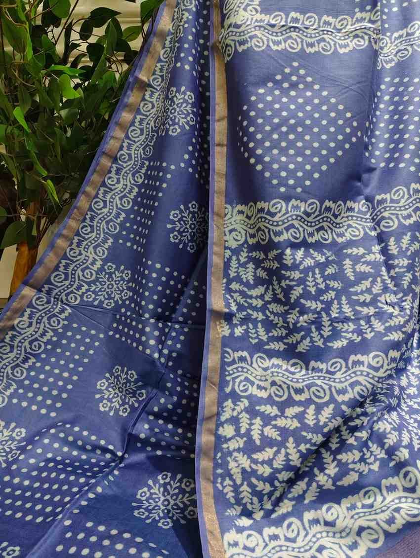 Mulberry Silk Handloom Saree- Lavender With Rangoli Design