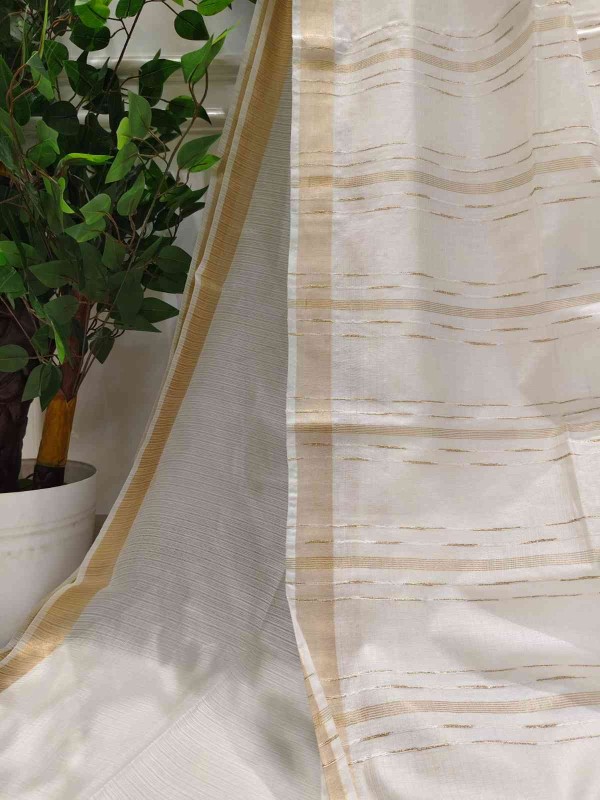 Mulberry Silk Handloom Saree- White