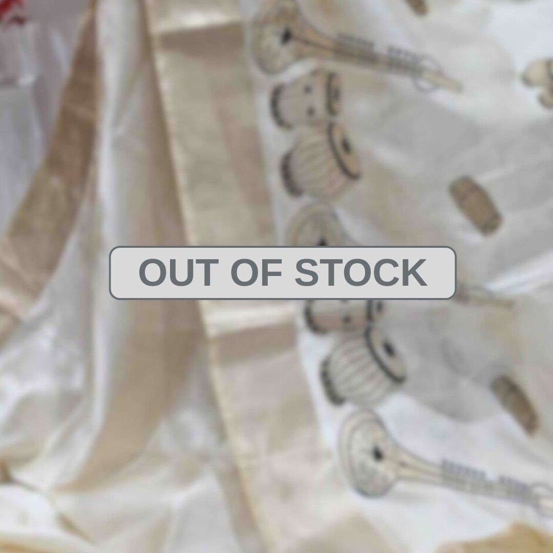 Musical Motif Semi Tussar Saree