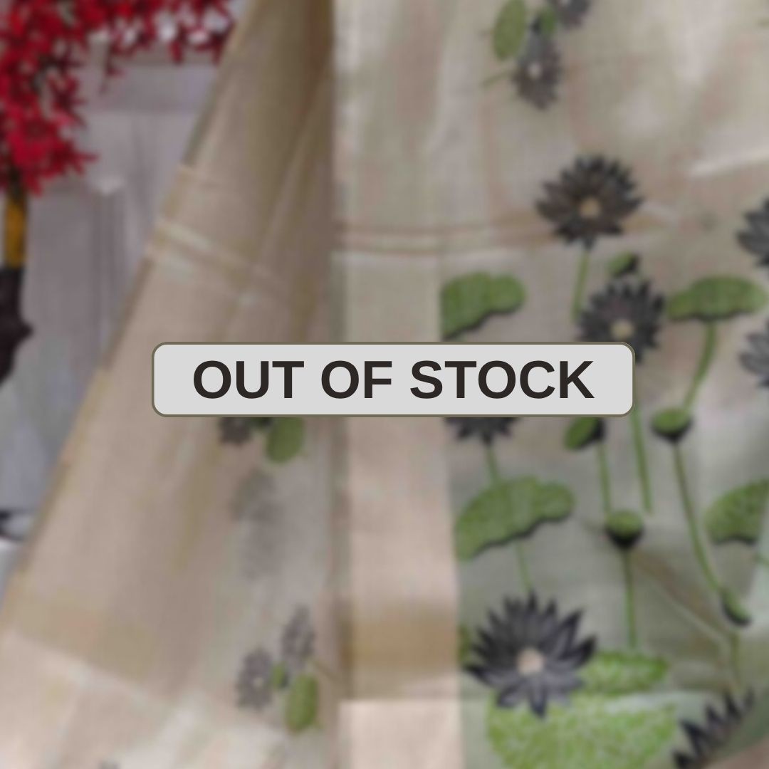 Black Lily Grove Muga Jamdani Saree