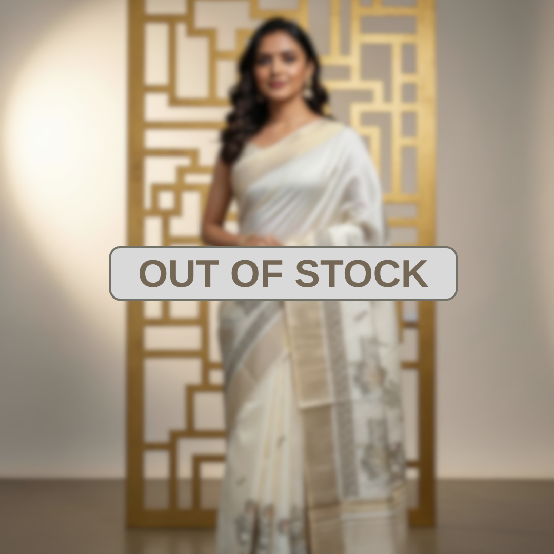 Freedom Depicting Motif Semi Tussar Saree