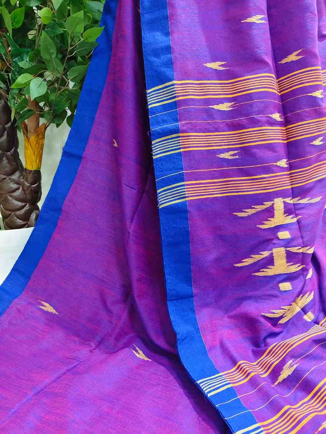 Pure Cotton Suti Saree – Purple