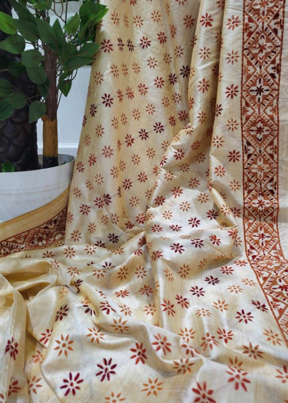 Hand Embroidered Kadhwa Kantha Stitch Saree