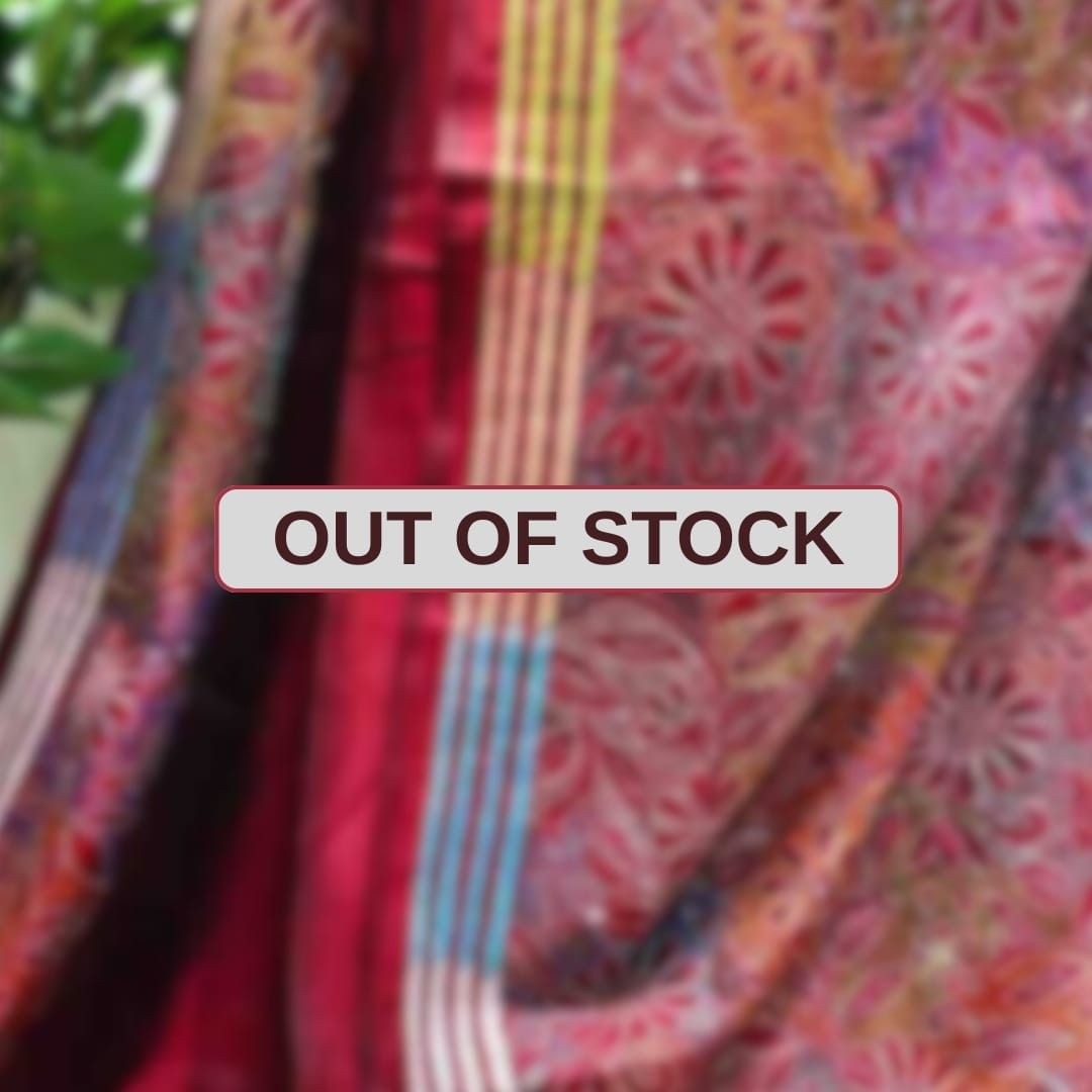 Bangalore Pure Silk Reverse Kantha Saree - Brown