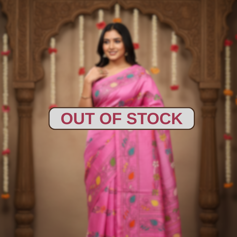 Bangalore Silk Blend Kantha Saree -  Light Pink