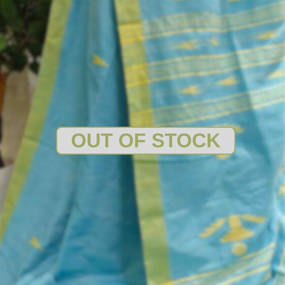 Pure Cotton Suti Saree – Sky Blue